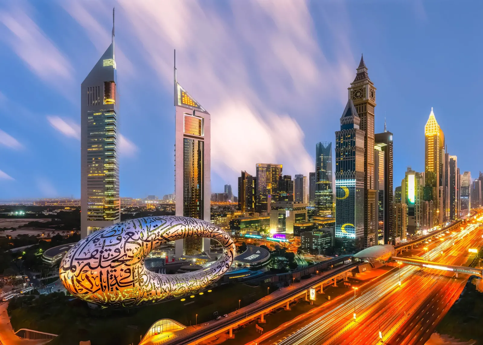 Dubai skyline along Sheikh Zayed Road